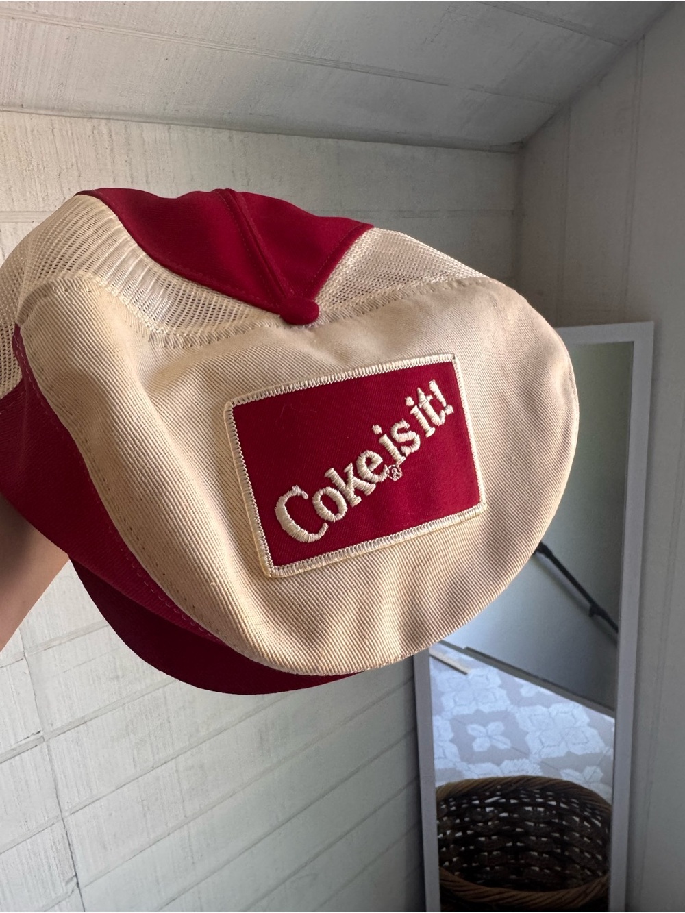 Vintage Coca Cola Red and Cream 'Coke is it!' Patch Cap